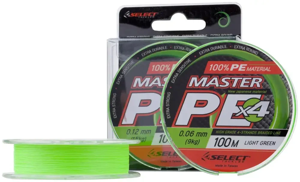 Шнур Select Master PE 100m (салатовий) 0.20 mm 24kg, фото 1