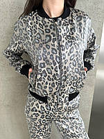 Светящийся леопардовый костюм: бомбер и штаны палаццо Сірий (Лео)