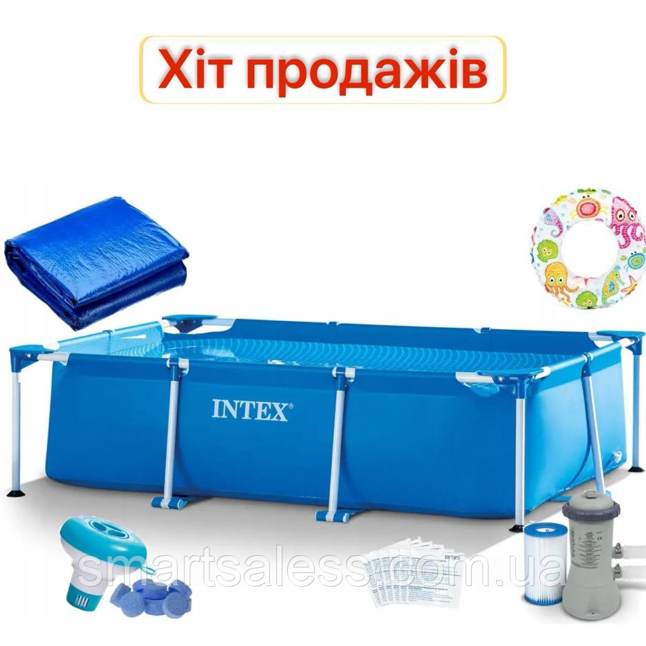 Каркасний басейн Прямокутний збірний Small Frame Intex , 300 х 200 х 75см (58981) Комплект окремо !