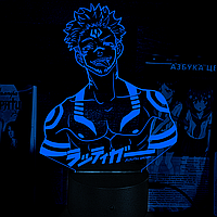 Акриловый 3D светильник-ночник Рёмен Сукуна Магическая битва синий