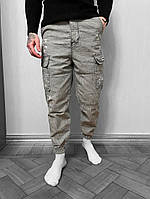 Світло-сірі чоловічі джинси карго на манжетах TOPlife