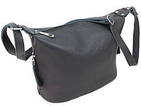 Небольшая женская кожаная сумка на плече Borsacomoda серая Adore Невелика жіноча шкіряна сумка на плече