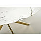 Стіл круглий під білий мармур Raymond 2 100 см зі скляною стільницею на золотих ніжках у вітальню, фото 9