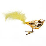 Набір ялинкових іграшок пташки, 2 шт, 18 см, золотистий, мікс, скло (390205-2), фото 2