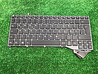 Клавиатура для ноутбука Fujitsu LifeBook U727 EN черная, серый фрейм, без подсветки (CP724826-01) БУ