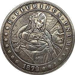 Сувенір монета долар США OF168 "Гейша". Hobo Coin American Morgan