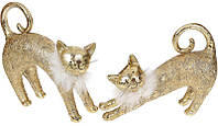 Набор 2 статуэтки "Золотые кошки" Антик 24х8х18.5см, полистоун TRNK