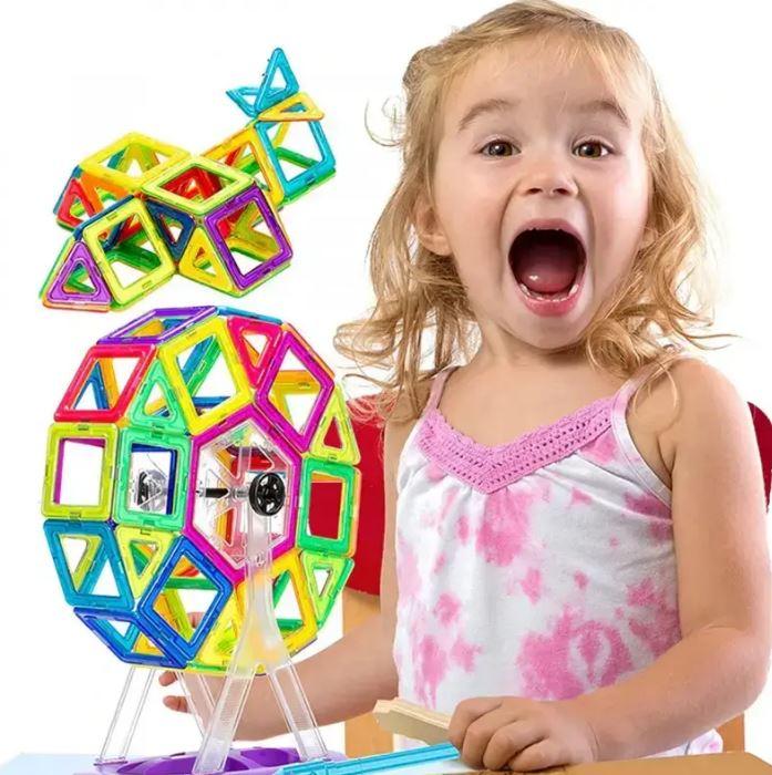 Магнітний конструктор-валіза Magic Magnet 40 деталей Дитяча 3D-головоломка для створення об'ємних моделей, фото 1