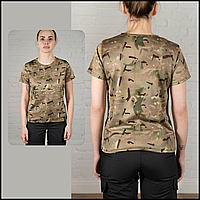 Армейская камуфляжная футболка тактическая coolmax военная для нгу, тактические футболки мультикам