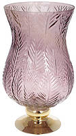 Ваза декоративная Ancient Glass Розалин 19х20х35см, фиолетовое стекло красивая ваза для цветов
