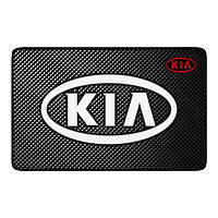 Коврик на панель антискользкий в авто на торпеду KIA киа силіконовий липкий з логотипом на панель