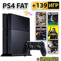 Sony PlayStation 4 FAT Б/У +139 ИГР +ГАРАНТИЯ (Fifa 24, Cyberpunk, UFC и др)