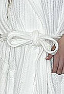 Халат вафельний-косичка Білий, розмір M 46-48 /довжина 120 см (рукав 3/4), фото 4