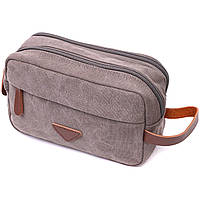 Удобная мужская барсетка на два отделения из качественного текстиля Vintage 22230 Серый стильная сумка для