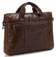 Кожаная сумка для документа с отделением для нетбука Vintage 14059 Коричневая стильная сумка для мужчин
