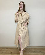 Халат вафельний-косичка Беж, розмір XL 54-56 /довжина 125 см (рукав 3/4), фото 2