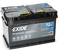 Автомобильный аккумулятор Exide Premium 6СТ 72Ah 720а "+" справа (д278*ш175*в175) EA722