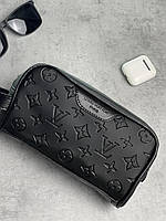 Клатч Louis Vuitton черный кожаный черный клатч Louis Vuitton SND