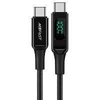 Дата кабель Acefast C6-03 USB-C to USB-C 100W zinc alloy digital display braided (2m) SND