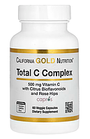 Комплекс с витамином C, цитрусовыми биофлавоноидами и шиповником от CGN, 500 мг, 60 растительных капсул