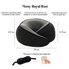 Подушка ортопедична для подорожей Royal Rest Memory Foam Чорна 28х25х13 см Дорожня подушка для сну, фото 2