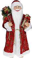 Декоративна фігура "Санта з подарунками" 60см, червоний із золотистим SND