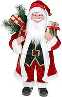 Декоративна фігура "Санта з подарунками" 60см, червоний із золотом SND