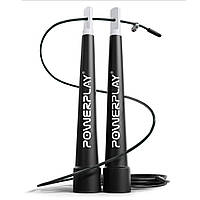 Скакалка скоростная PowerPlay 4202 Ultra Speed Rope Черная (2,9m.) SND