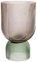 Стеклянная ваза для цветов Ariadne "Carol" Ø16x26см, коричневый с зеленым SND