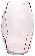 Ваза декоративная Ancient Glass "Айсберг" 28х18см, стекло, розовый SND