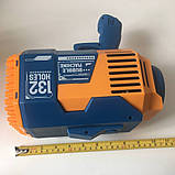 Пістолет мильних бульбашок Electric Bubble machine синій з жовтогарячим 132 отвори, фото 6