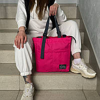 Женская сумка шоппер водозащитная с плечевой регулируемой ручкой розовая