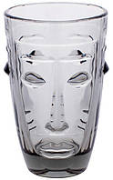 Набір 6 скляних склянок Ariadne "Face Grey" 330мл, сіре скло SND