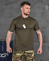 Тактическая поло хаки под шевроны, мужская военная летняя футболка поло полиэстер, армейская уставная Polo зсу