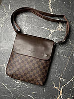 Мессенджер кожаный Louis Vuitton коричневая клетка SND