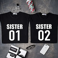Парні футболки з дизайном на подарунок сестрі " SISTER 01-02 "