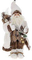 Новогодняя фигура "Санта Клаус с Колокольчиками" 45см, бежевый с коричневым SND