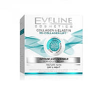 Eveline 3D-Collagen Lift Intense Anti Wrinkle Day&Night Cream полужирный сильнодействующий крем против морщин