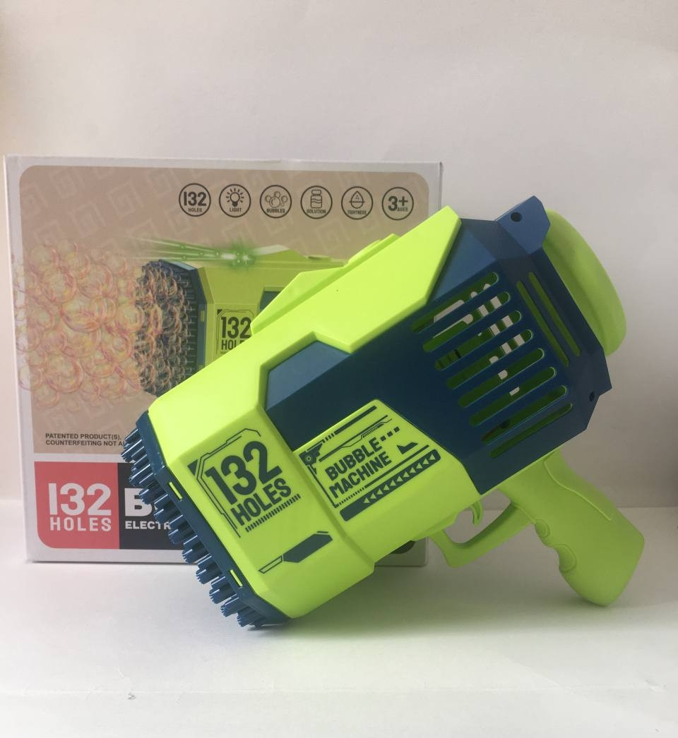 Пістолет мильних бульбашок Electric Bubble machine зелений 132 отвори
