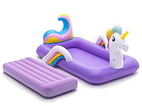 Детская надувная односпальная кровать Bestway Единорог 67713 (713755)