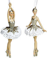 Набор 6 подвесных статуэток "Балерина" 14.5см, шампань с белым SND