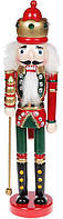 Статуэтка декоративная "Щелкунчик" 38см, деревянная, красный с зеленым SND