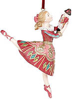 Декоративная статуэтка-подвеска "Балерина" бордо с бирюзой 12см SND