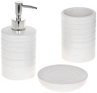Набор аксессуаров Bright для ванной комнаты 3 предмета "Белый Камень" керамика SND