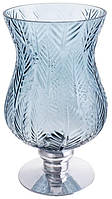Ваза декоративная Ancient Glass Розалин 19х20х35см, синий с серебром SND