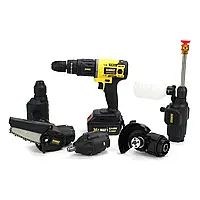 АКБ набір інструментів 6в1 DeWalt DCK482RM 36V у кейсі (Шурупокрут + Пила + КШМ + Перфоратор + Гайковерт + Мойка)