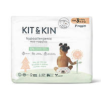 Kit & Kin подгузники одноразовые биоразлагаемые размер 3 Макси 6-10 кг мишка и кролик 34 шт. (6328258)