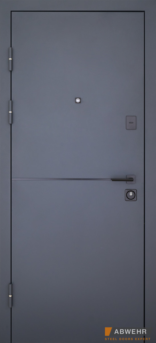 Вхідні двері модель Solid 76 сірі Defender, ABWEHR 860/960, фото 1