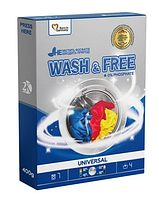 Порошок для стирки WASH&FREE универсальный 400 г, 7 стирок Сохраняет яркость цветов и белизну белья 140920