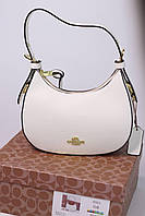 Женская сумка Coach kleo hobo white lux, женская сумка, Коуч белого цвета